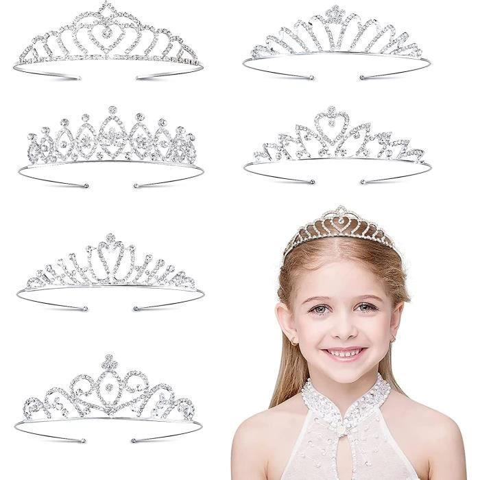 Couronne Princesse Strass ELSA PLABBDPL - Tiare Avec Perles Et Cristaux - Pour Fille, Fête, Mariage