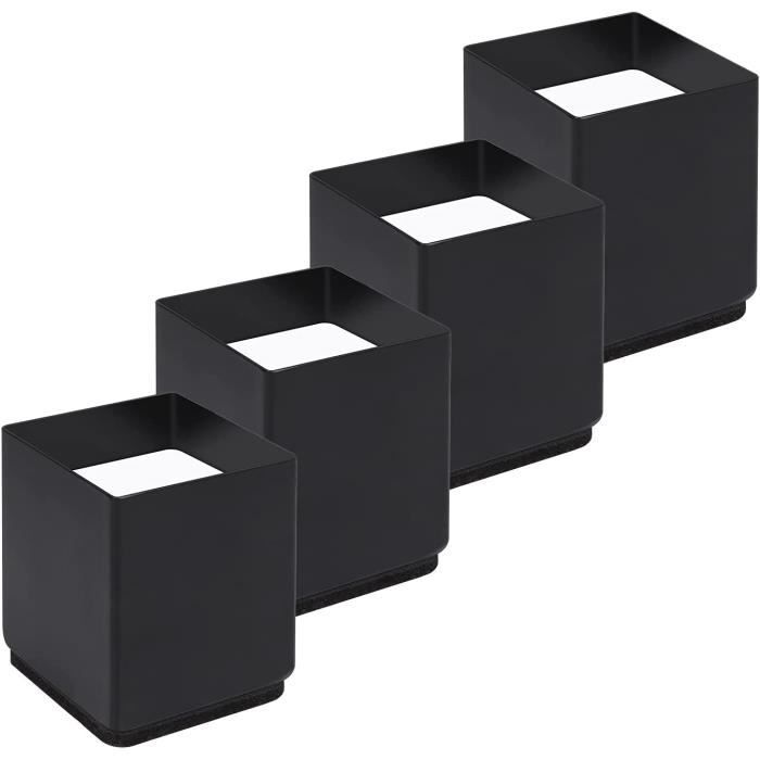 ZVD Lot De 4 Rehausseur Pieds De Lit Acier Carbone, Risers De Meubles Ajoutent Hauteur De 5cmphe Rehausseurs De Table Chaise Ou Canape Gain Despace Pour Bureau Et Bedding 88766653