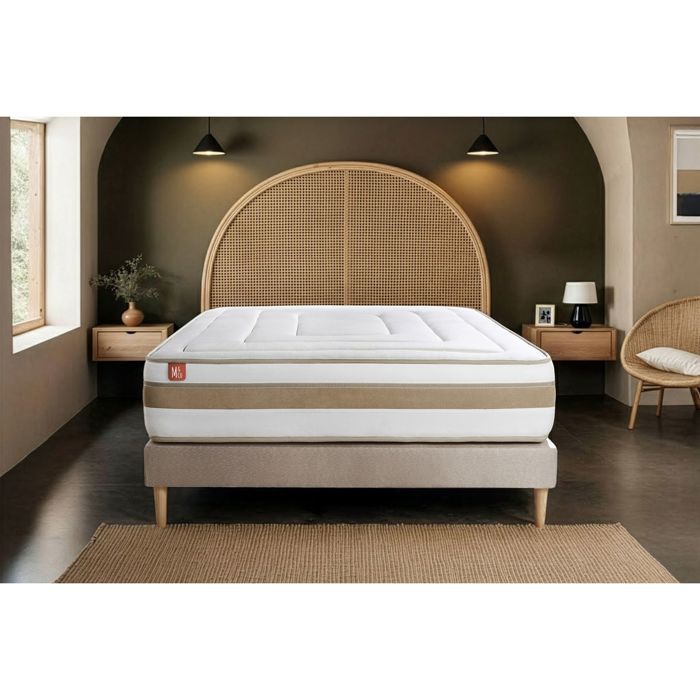 Matelas LE RAFFINÉ 140x190cm Ressorts ensachés + Mémoire de forme BioVisco - Maxi épaisseur 26cm