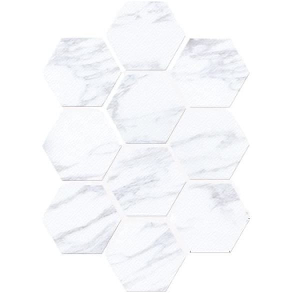 Dossier Adhésif Carrelage Pierre Composite Blanc - 12.4x13in - Lot De 10