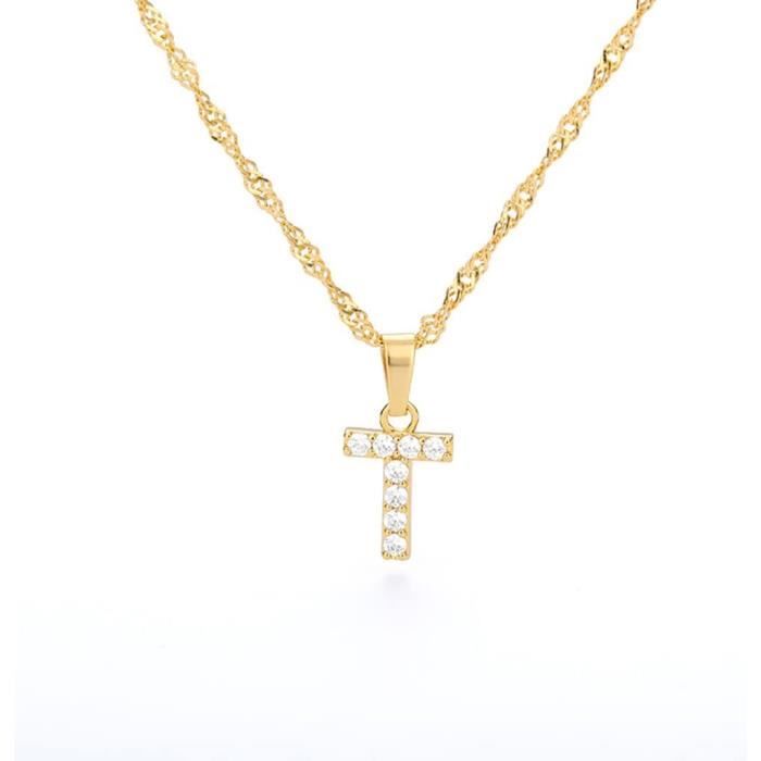 Collier Avec Initiale De L'Alphabet Pour Homme Et Femme - 3 Mm D'Épaisseur Et 55 Cm De Long