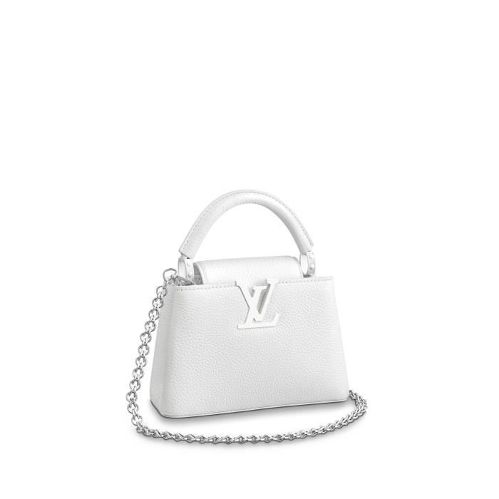LV Louis Vuitton Sac bandoulière femme CAPUCINES mini sac à main blanc  Taurillon cuir de vachette - Cdiscount Bagagerie - Maroquinerie