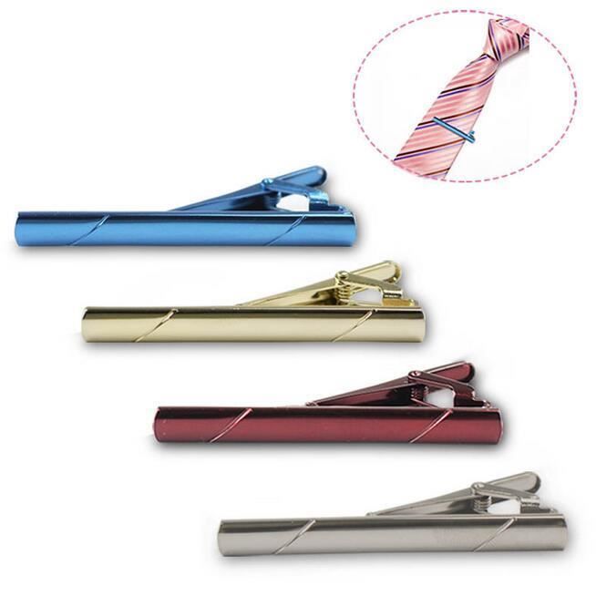 4 Pcs / Set De Luxe Émail Tieclip hommes Tie Bar Fermoir épingle cravate