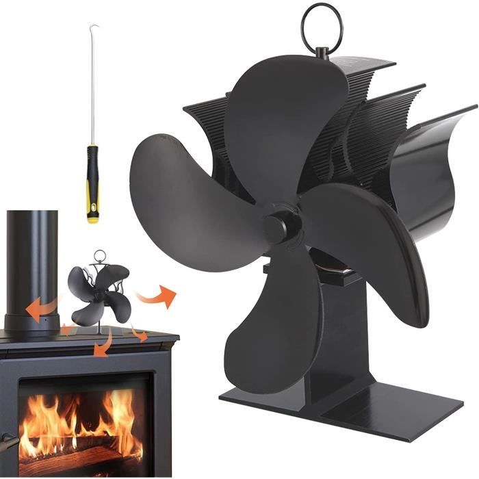 Ventilateur à Chaleur pour Cheminée Bois Poêle à Brûler Foyer Fan  Silencieux Circulation - Cdiscount Bricolage