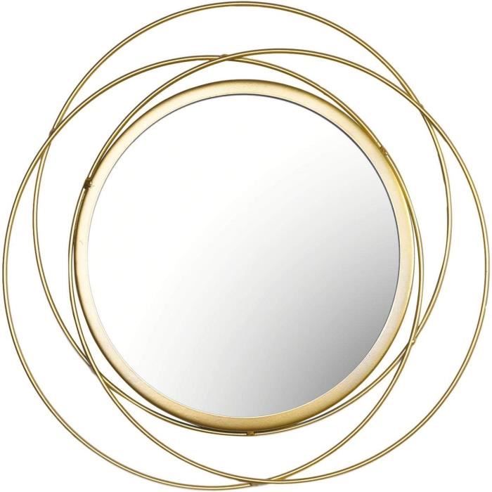 Miroir Italien Design Ondulé En Laiton Doré - Miroir Incurvé Irrégulier Pour Salle De Bain Ou Salon