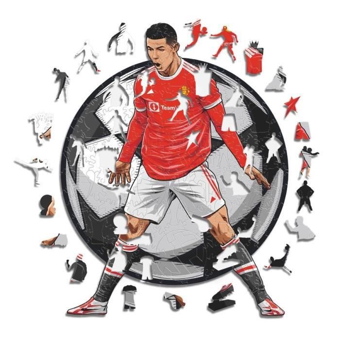 ALL STAR Puzzle en bois Cristiano Ronaldo football 29.7 x 38.5 cm