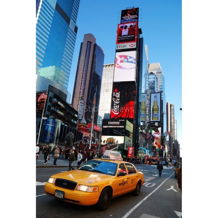 KJHGUFGN Taxi Jaune dans La Rue De New York Murale Autocollants Porte Autocollant Papier Peint Stickers Home Decoration 200 77Cm