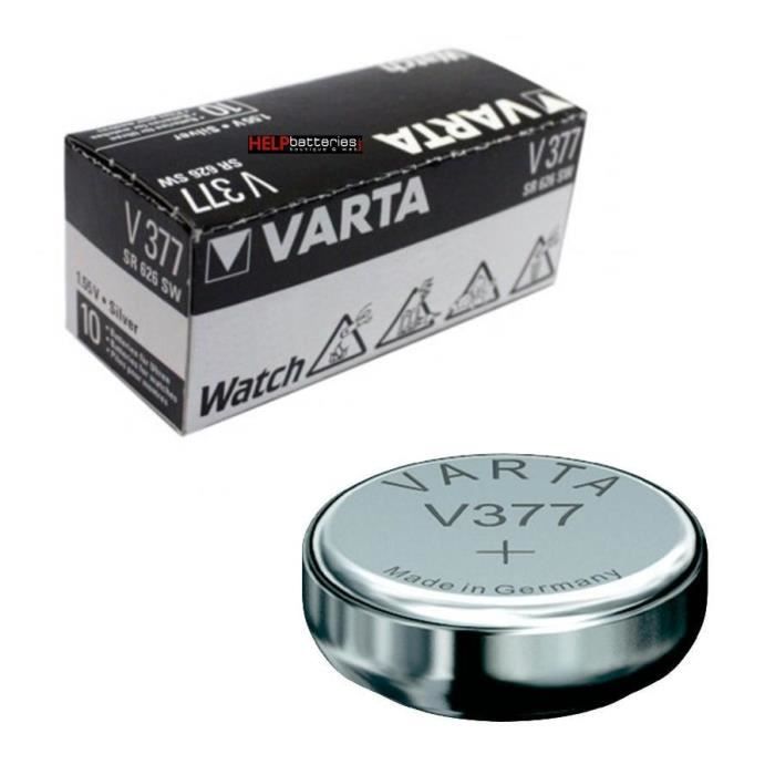 Piles de montres pour Piles et chargeurs Varta V377 sr66 sr626sw