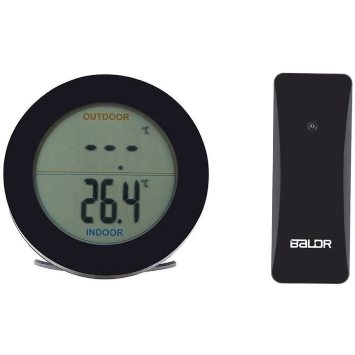 Otio-Thermomètre Int/ext Sans Fil Noir - Otio & Thermomètre Intérieur à écran LCD - Noir - Otio
