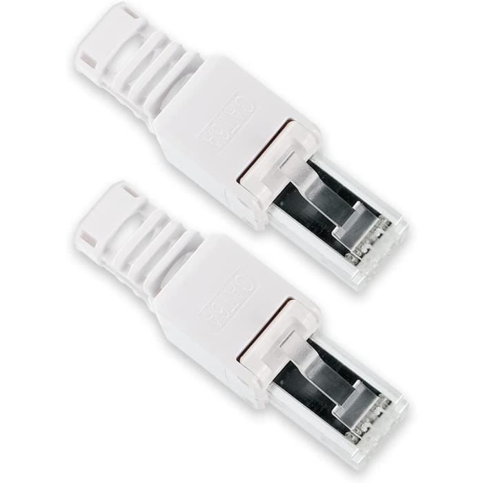 Adaptateur LAN RJ45 | Coupleur Ethernet CAT8 CAT7 CAT6 | Boîtier Métallique Blindé | Lot De 2