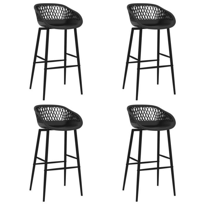 lot de 4 tabourets de bar style moderne chaises de bar - fauteuil de bar - noir economique