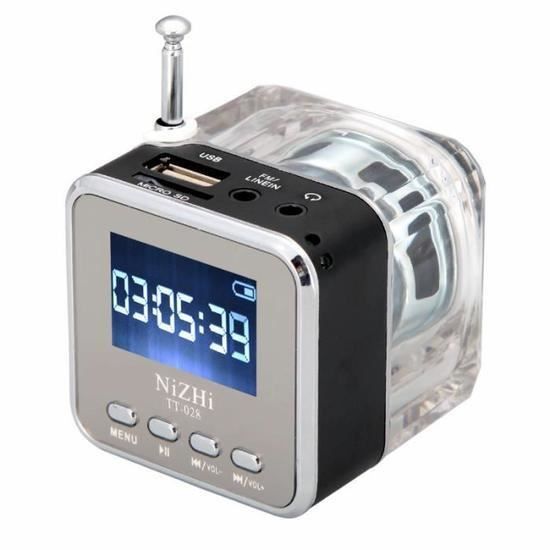 Musique Portable numérique Mini lecteur MP3/4 Micro SD/TF USB haut-parleur Radio FM noir