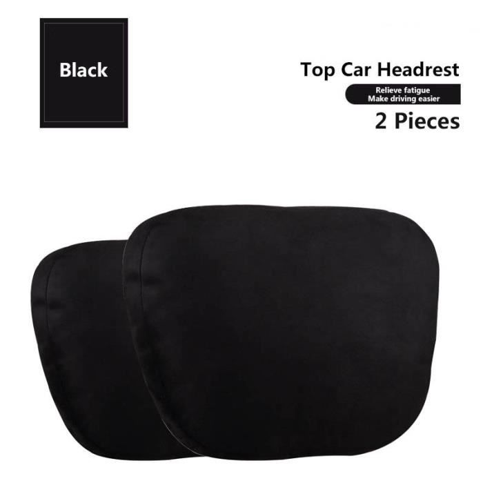 2pcs Appuie-tête Coussin de Cou, Travel Pillow Amovible, Coussin Appuie Tête Voiture en Coton, coussins de nuque confortables et doux universels pour conduite automobile (noir