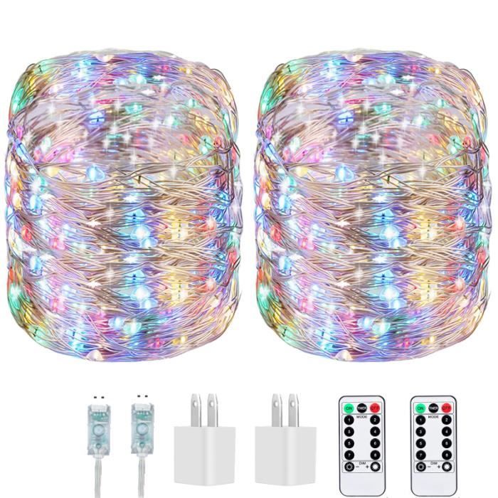 Caldarax 5 Mètres 50 LEDs Guirlande Lumineuse LED à Pile Fil, 2 Modes D'Eclairage, Blanc Chaud, Guirlande Lumineuse Étanche, Pour Décoration Noël, Bouteille, Mariage, Jardin, Fête, Lot De 2