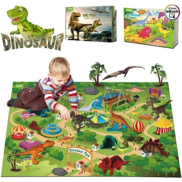 Figurines de Dinosaures avec Tapis de Jeu,Dinosaure Enfant Jouet 3 Ans 4  Ans, Y Compris T-Rex, Triceratops, Velociraptor, - Cdiscount Jeux - Jouets