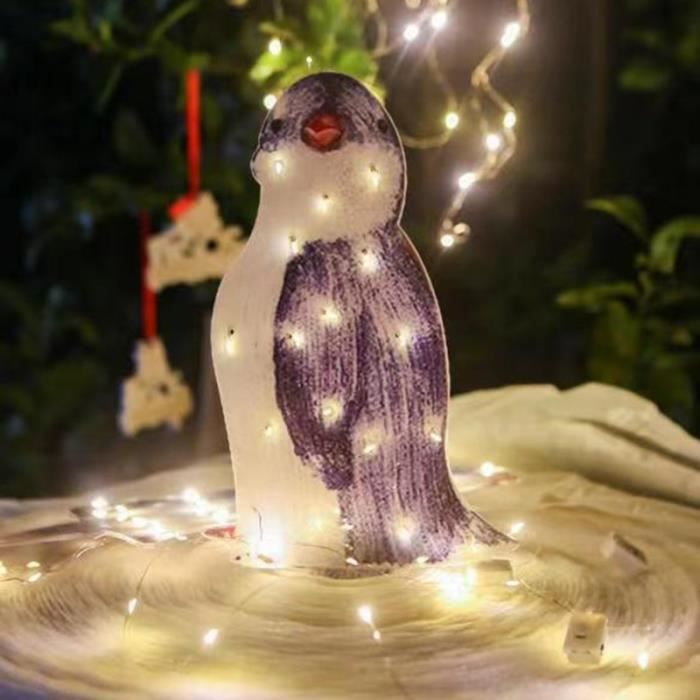 Coffret de décoration,Lumière pingouin en acrylique pour décoration de  jardin,piquet de lampe à 50 LED,décor p- penguin 1-35x28cm - Cdiscount  Maison
