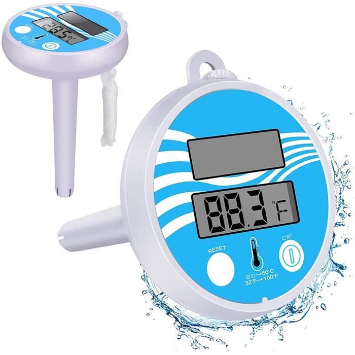 FORMIZON Thermomètre Piscine Solaire Connecté Sans Fil - Flottant Avec Récepteur LCD, Pour Piscine Aquarium Étang
