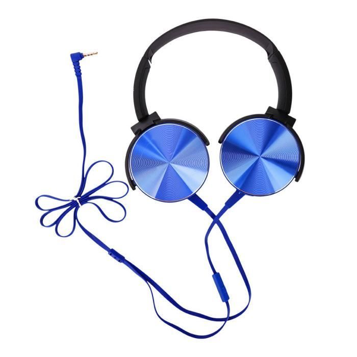 Casque Sony MDR XB450AP Extra Bass - Bleu - Réglable - Haute Qualité - 35 mm