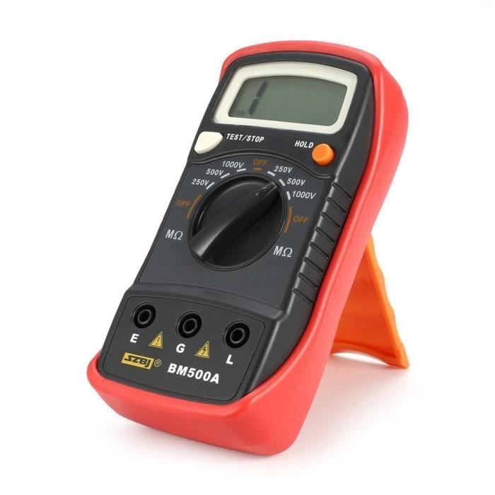 EJ.life Megohmmètre Numérique BM500A 1000V LCD Testeur De Résistance
