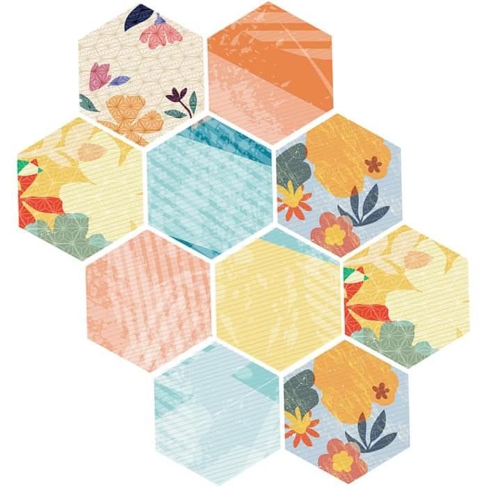 10 Autocollants Sol Hexagonaux Étanches - Adhésifs Carrelage Salle De Bain/Cuisine | Décoratifs