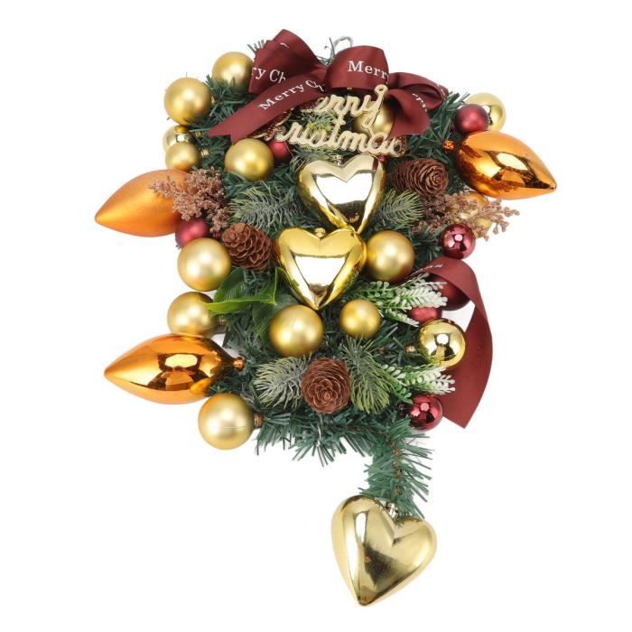 Cikonielf guirlande en forme de coeur de Noël Noël inversé arbre