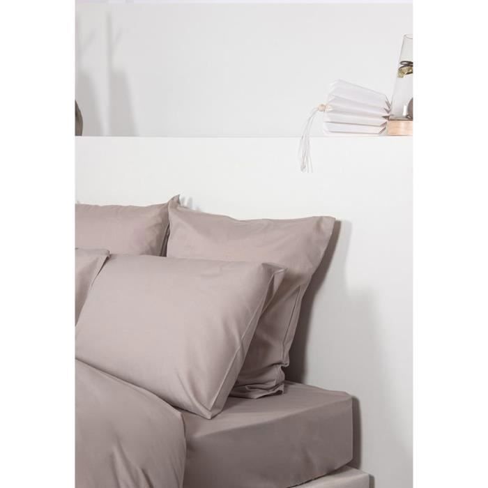 Drap Housse Uni Polycoton 140X190 Cm Taupe Drap Housse Uni Polycoton 140X190 Cm Taupe