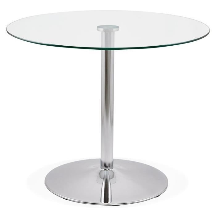 Petite Table De Cuisine Ronde Youpi En Verre O 90 Cm Achat