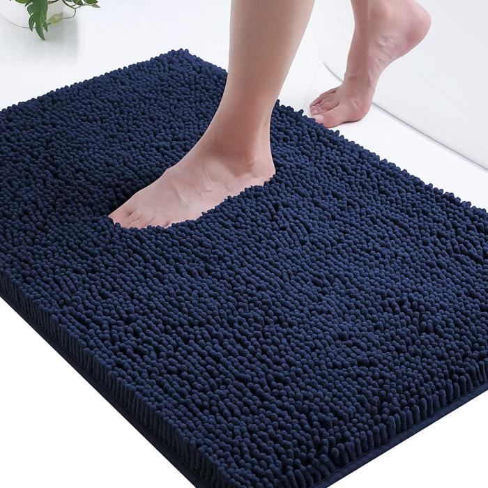 Tapis de Bain en Mousse avec Endos Antidérapant, Tapis de Salle de Bain Absorbant l'Eau et Lavable, Tapis Doux et Confortable à Poils Courts pour Douche Ou Entrée