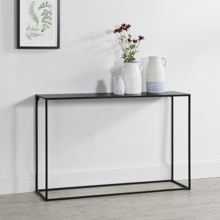 Table Console en Métal 74 x 115 x 32 cm Noir Mat [en.casa]