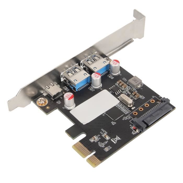 Carte Contrôleur PCIe Vers SATA 2 Ports - Chipset JMB582 - PCI Express 3.0 - Compatible Windows/Linux - Low/High Profile