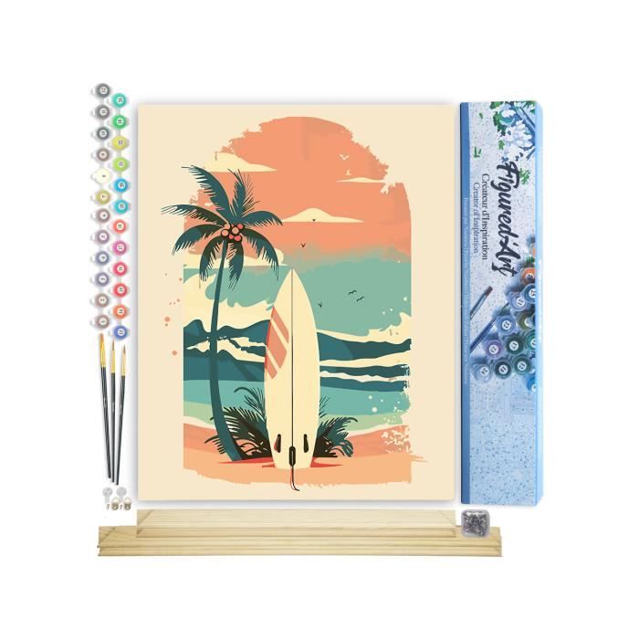 Figured'Art Peinture Par Numéros – Couple Lion Et Lionne – 40x50 Cm Toile Roulée – Kit Complet Acrylique, 3 Pinceaux, Pots – Loisir Créatif Anti-Stress