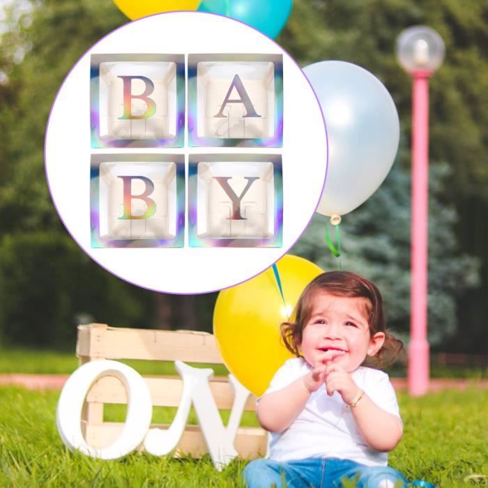 1 Set Paper Transparent Ballons Carres Boxes Baby Douche Ballon Decoratif Pompe Pour Ballon Articles Decoration De Fete Cdiscount Maison