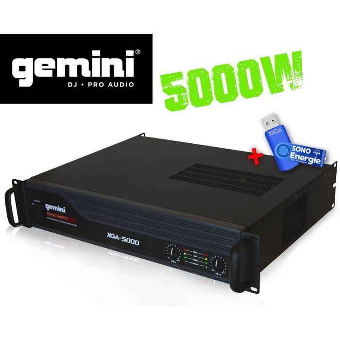 Amplificateur de puissance gemini sono Pro PA 5000W max. - GEMINI XGA5000+ Clé USB 32G