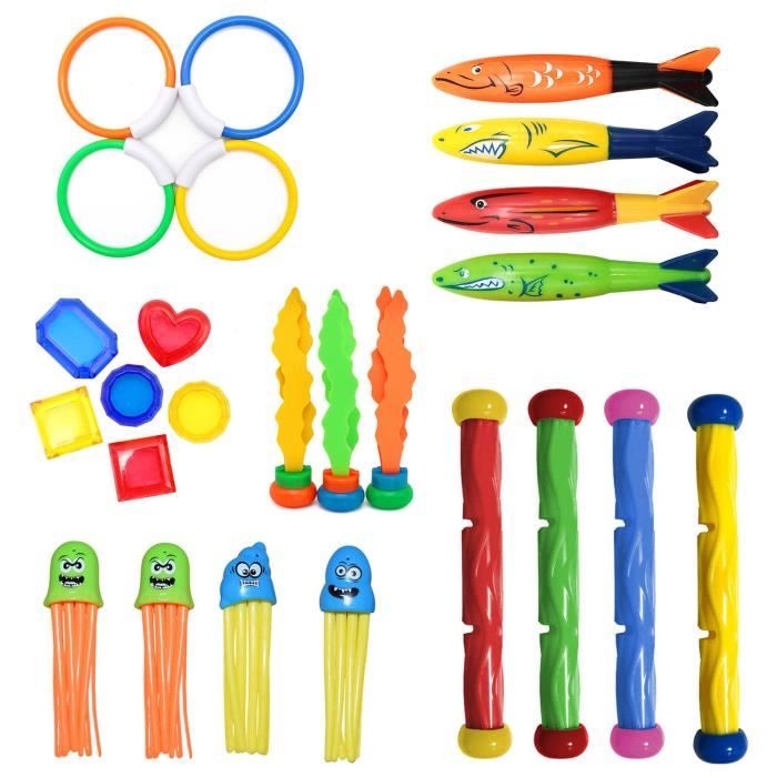 NOVELTY PLACE Lot De 8 Torpilles De Plongée Requin - Jeu Piscine Enfants & Adultes, 8 Couleurs