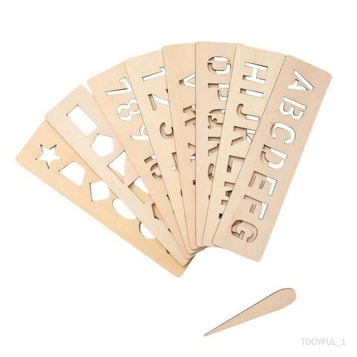 Planche Montessori En Bois Pour Tracer Lettres Et Chiffres - Outil D'apprentissage écriture Et Motricité Fine - 22x17.5 Cm