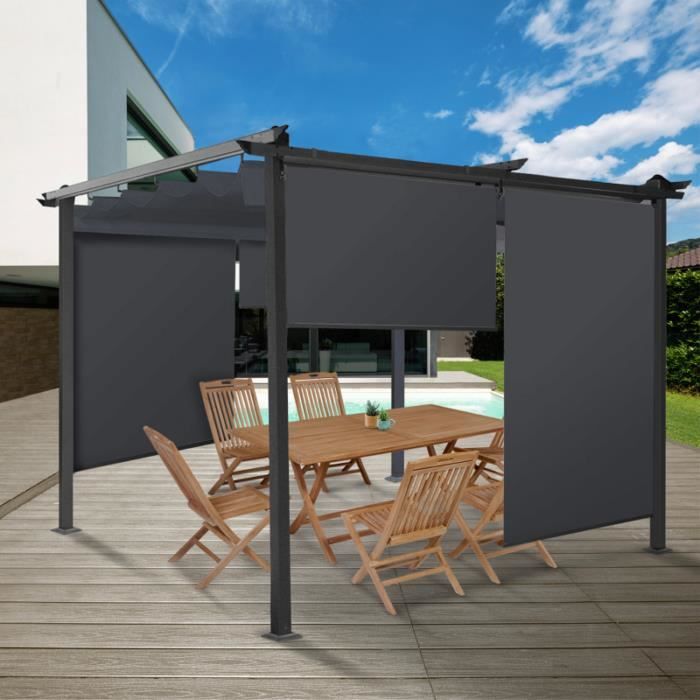 Store Enrouleur Gris X3 Pour Pergola Achat Vente Pergola Store Enrouleur Gris X3 Pour Cdiscount