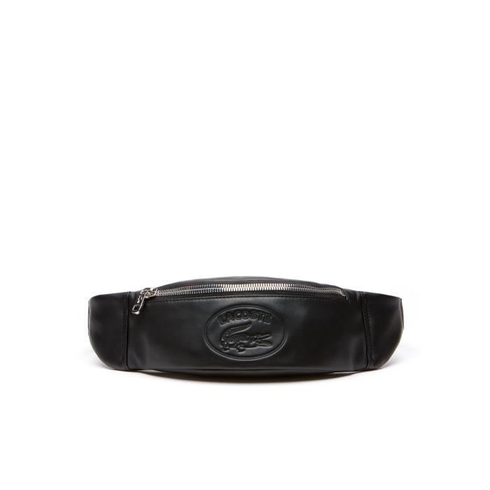 Lacoste Homme Noir Sac banane zipp L.12.12 cuir Casual avec