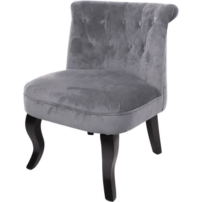 Lizy Fauteuil Crapaud En Bois Pin Massif Velours Gris