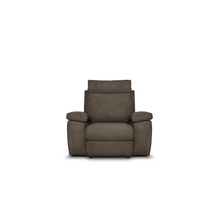 Fauteuil de relaxation manuel HOUDA en tissu - Taupe - L110 x 93 x 105cm - LOUNGITUDE