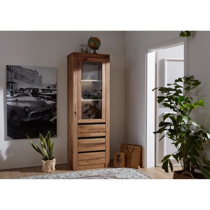 Vitrine - Bois massif de chêne sauvage huilé (Bois naturel) - MONTREUX 121
