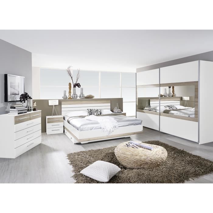 Chambre Adulte Complete Contemporaine Blanche Chene Clair Tamara