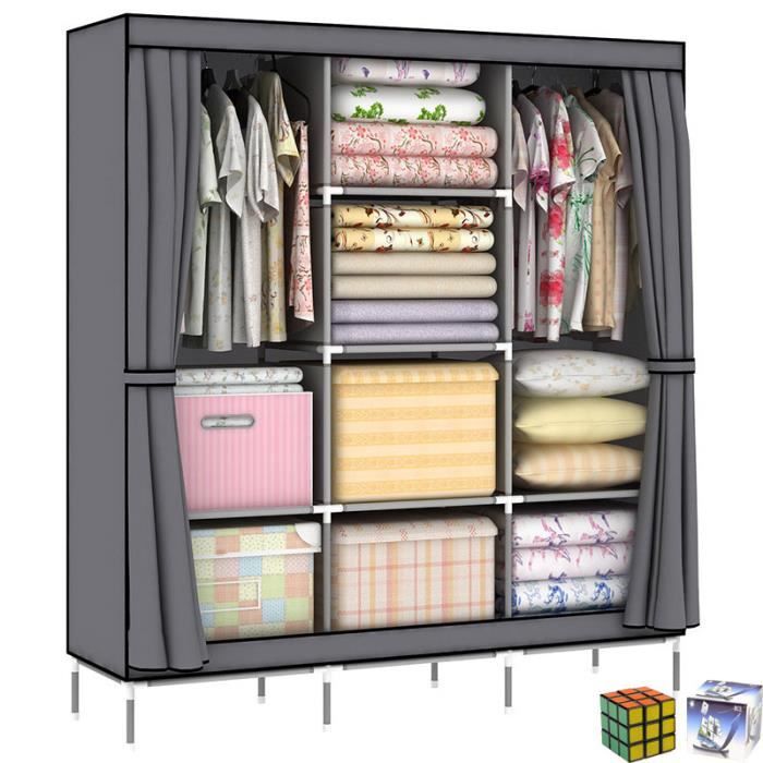 Mce Garde Robe En Tissu Grande Penderies Meubles Armoire Un