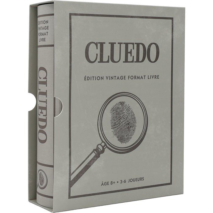 Cluedo édition vintage - Format livre - Jeu de société - MEGABLEU - Dès 8 ans