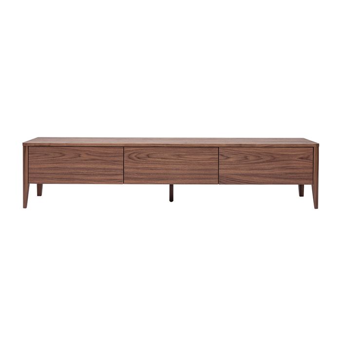 Miliboo - Meuble TV bois foncé noyer 3 tiroirs L180 cm BENJA