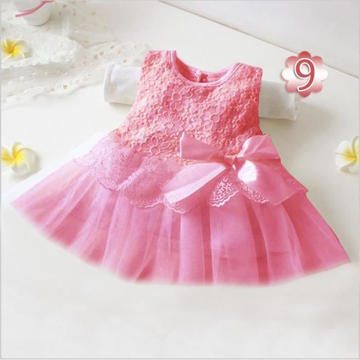 Robe d'été à manches courtes pour bébé fille, vêtements d'anniversaire pour  nouveau-né de