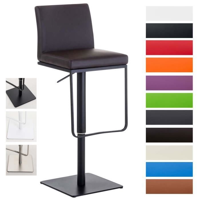Tabouret de Bar - CLP - Panama - Similicuir - Métal Noir - Réglable en Hauteur Tabouret de Bar - CLP - Panama - Similicuir - Métal Noir - Réglable en Hauteur
