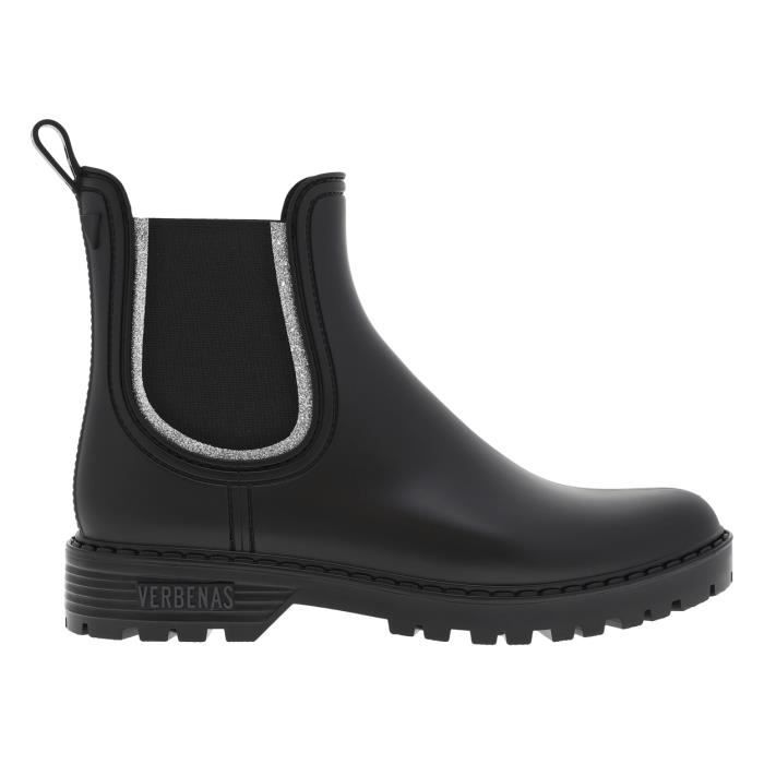 Boots Chelsea Femme Verbenas Noir et argent A lastique