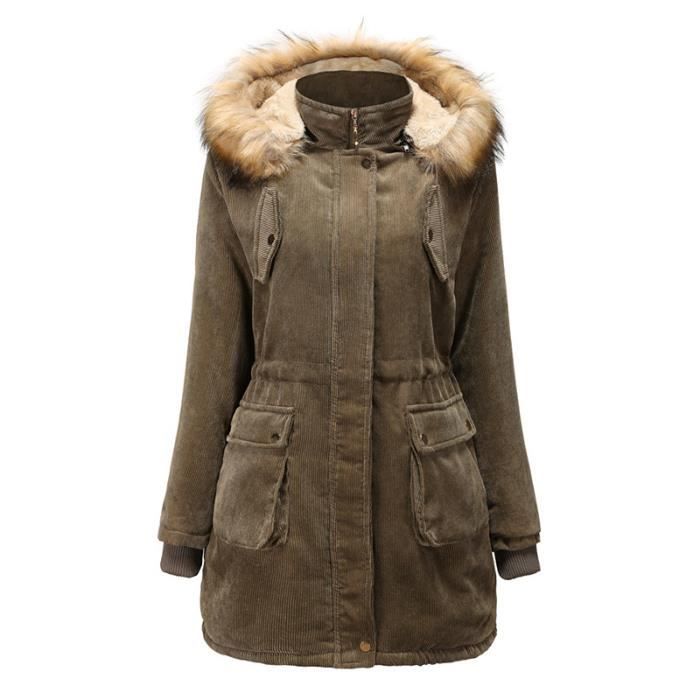 Parka Femme en velours c tel de Marque capuche fourrure