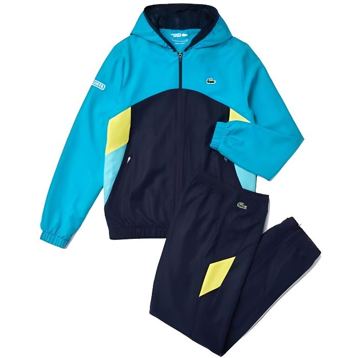 Survetement lacoste hot sale bleu turquoise