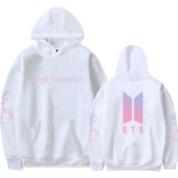 BTS Sweatshirt femme Sweatshirt homme de Marque Sweatshirt a capuche casual sweatshirt grande taille baggy pull femme pull homme Blanc Cdiscount Pret a Porter